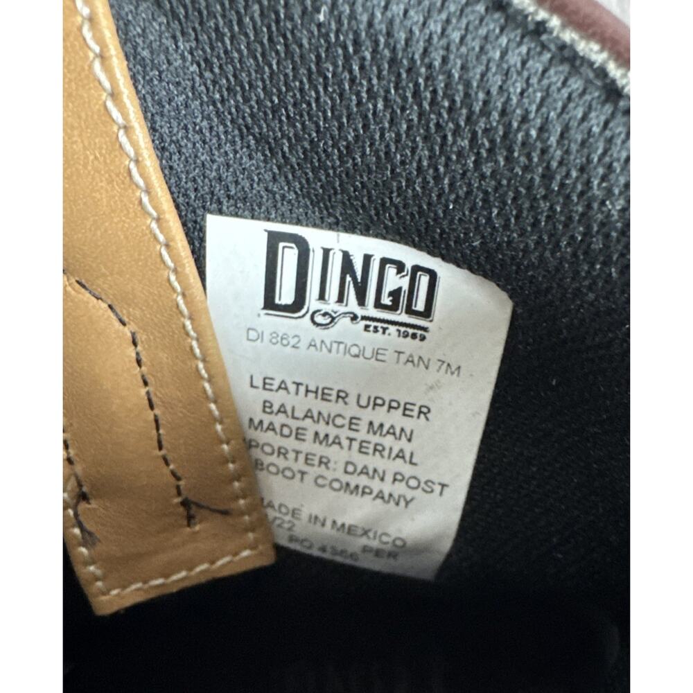 DINGO Womens Size 7.5 M 6" Willie Boot Leather Western Ankle Antique Tan DI 862 - Picture 6 of 7